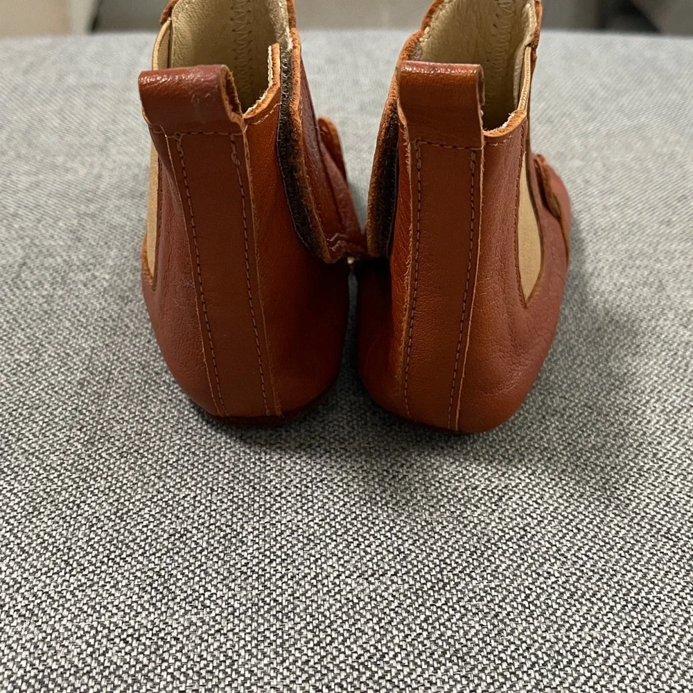 EMILE ET IDA Mouse First Steps Leather Baby Boots